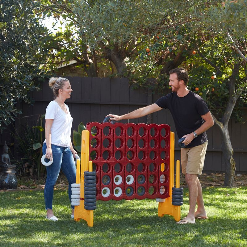 ECR4Kids Jumbo 4-to-Score Giant Game with Carry Bag, Lawn Game, Connect-All-4 - Cardinal and Gold