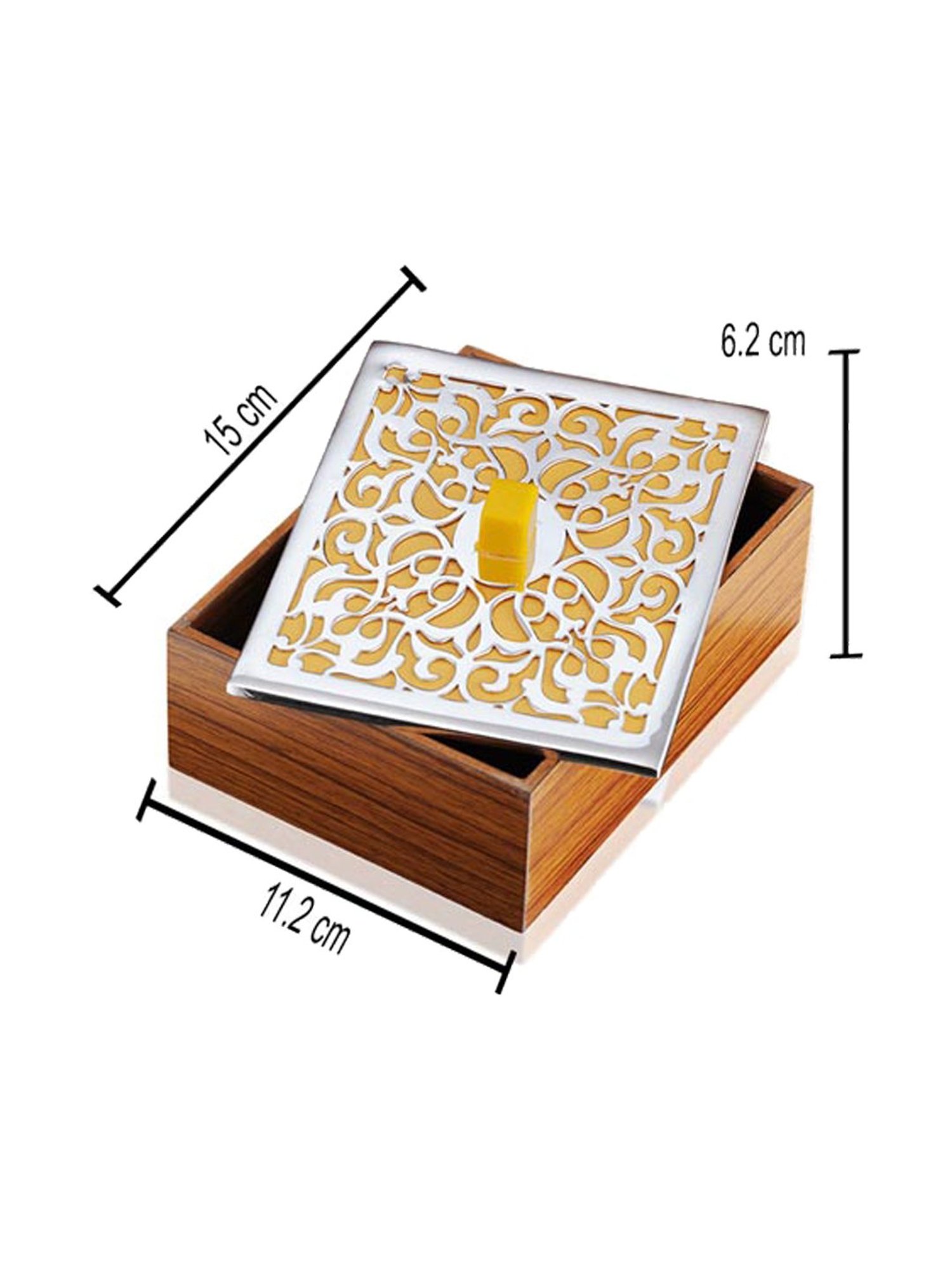 eCraftIndia Golden Handcrafted Engraved Palm Buddha Decorative Showpiece