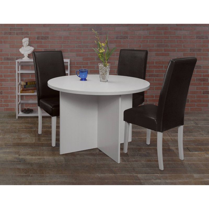 42" Lenox Round Table White Wood Grain - Niche