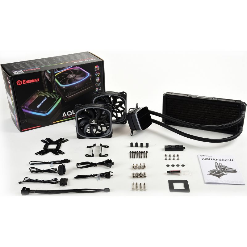 Enermax AQUAFUSION 240 ELC-AQF240-SQA Cooling Fan/Radiator/Water Block - 2 x 120 mm - 2 x 79.8 CFM - 32.6 dB(A) Noise - Liquid Cooler Cooler