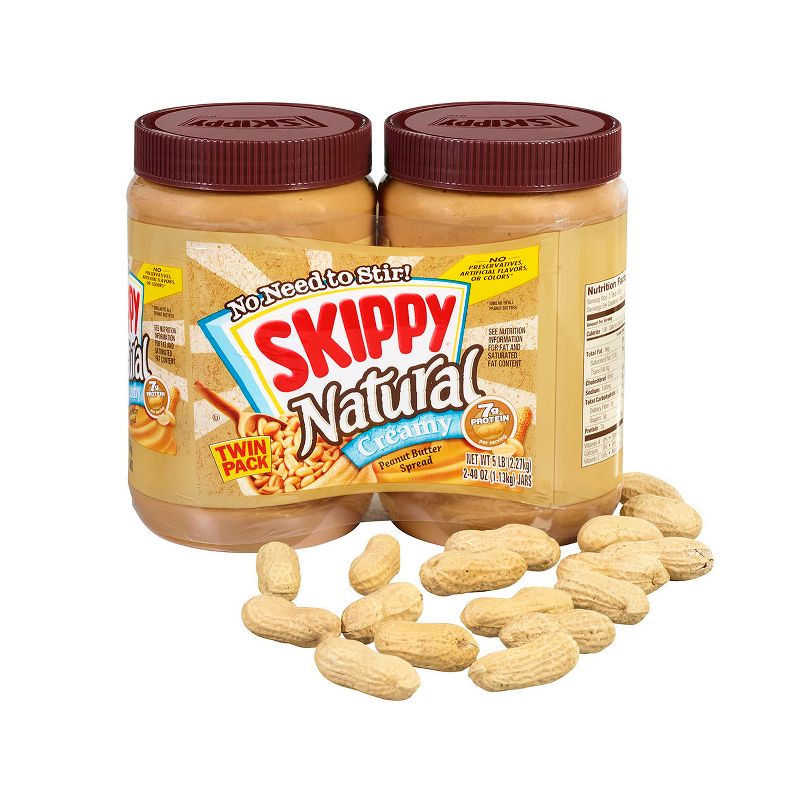 Skippy Twin Pack Natural Creamy Peanut Butter - 40oz
