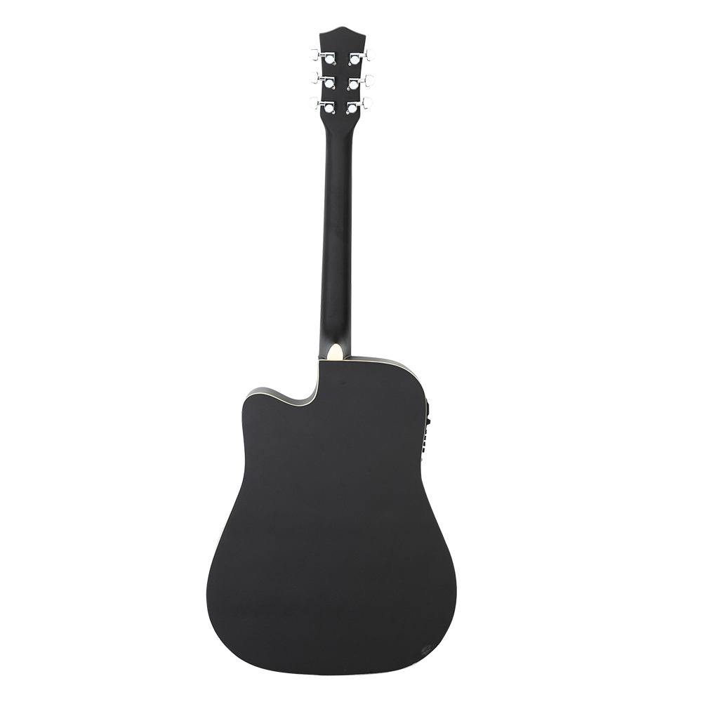 Glarry Gt509 41 Inch Spruce Panel Matte Edging EQ Folk Guitar Bag Shield Wrench Tuner Capo Shoulder Strap String Paddles Black