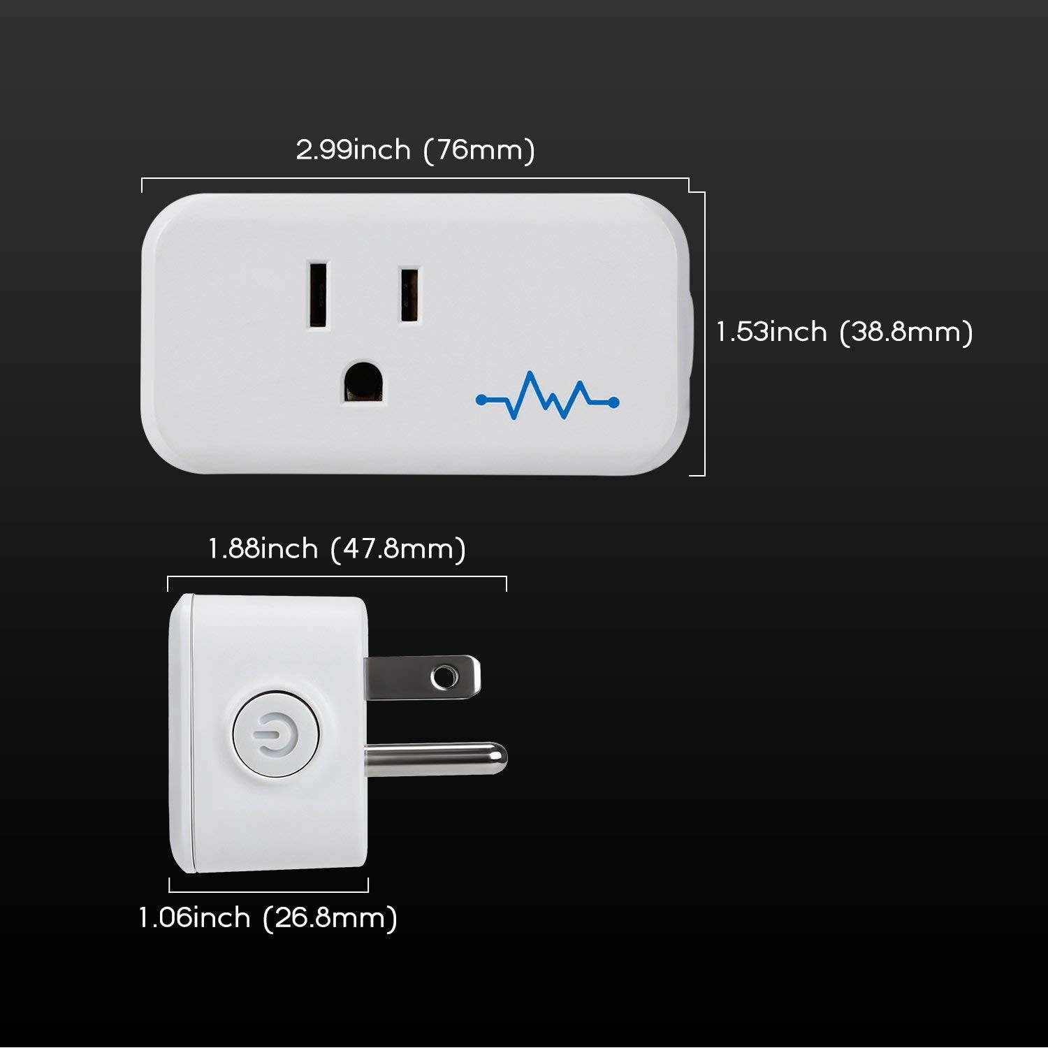 LITEdge Smart Plug, Works with Amazon Alexa and Google Assistant, Wi-Fi Accessible Power Outlet, Timing Function, No Hub Needed, Control with App on Phone, Single Socket