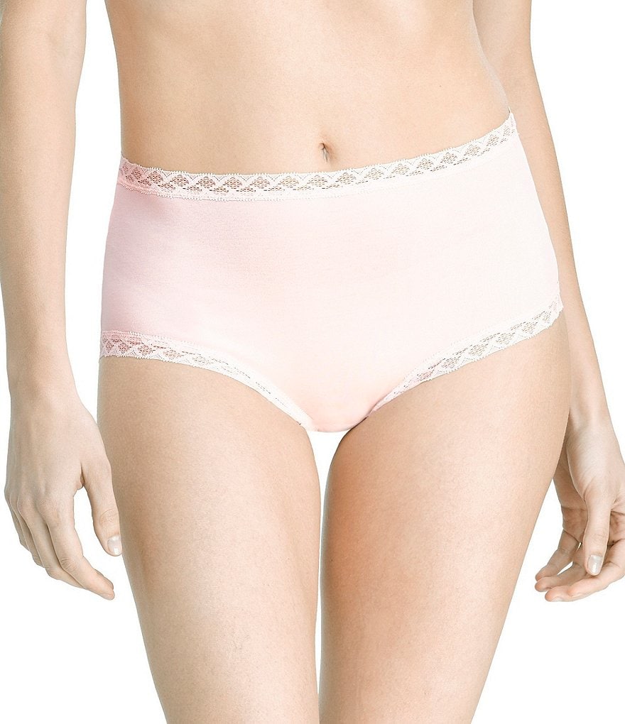 Natori Bliss Pima Cotton Brief Lace Trim Panty