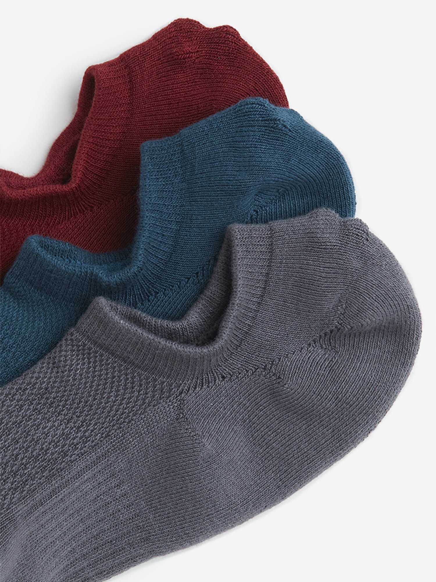 WES Lounge by Westside Grey Invisible Cotton Blend Socks - Pack of 3