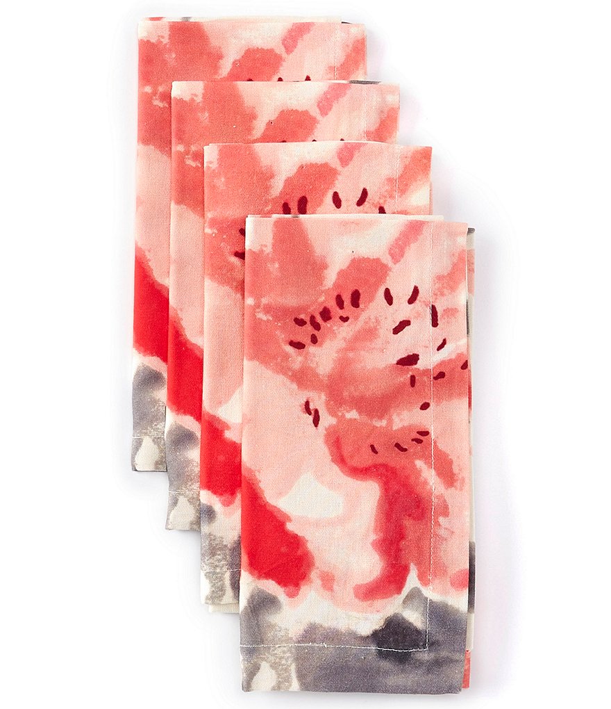 Aman Imports Floral Watercolor Napkins, Set of 4