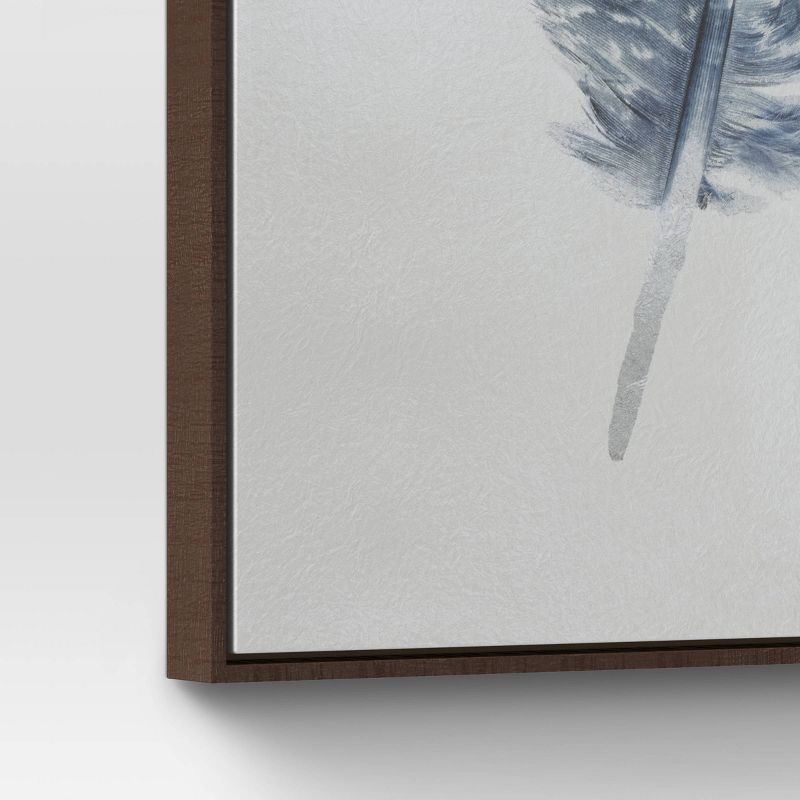 24" x 47" Blue Feather Framed Printed Canvas - Threshold™