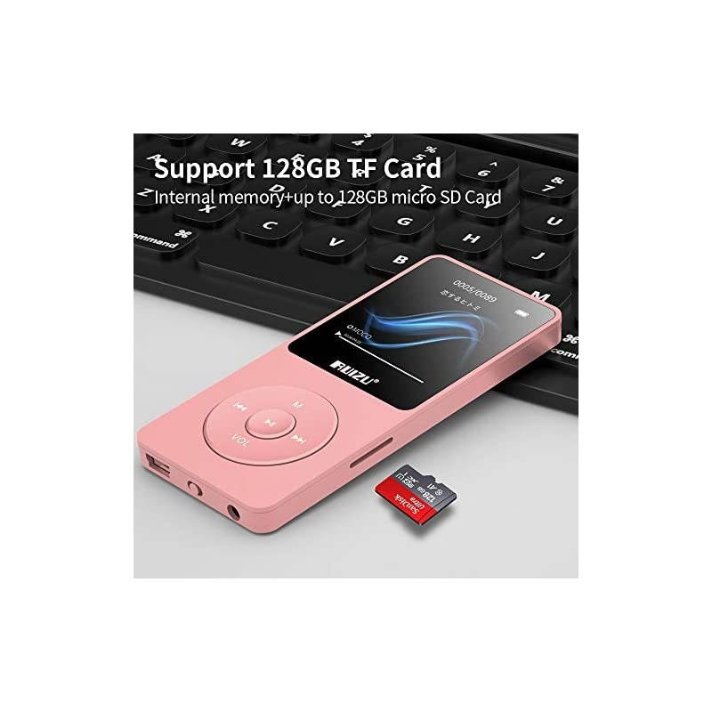 MP3 Player,  X02 16GB Ultra Slim Music Player,Long Battery Life Mp3 with FM Radio,Voice Recorder,Video Play,Text Reading,80 Hours Playback and Expandable Up to 128 GB (Rose-Gold)