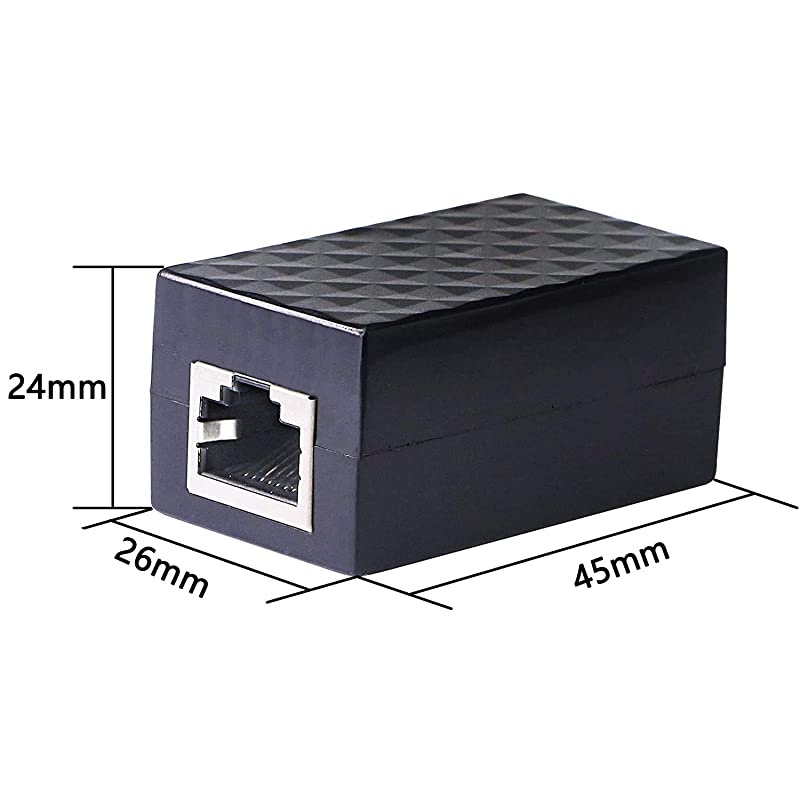 Ethernet Surge Protector RJ45 Coupler Female to Female Network Surge Protector Outdoor Arrester Protection Device Extension Adapter2Pack