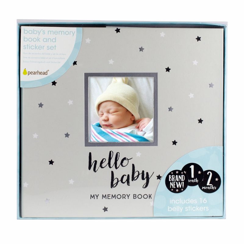 Pearhead Hello Baby, Baby's Memory Book and Belly Sticker Set