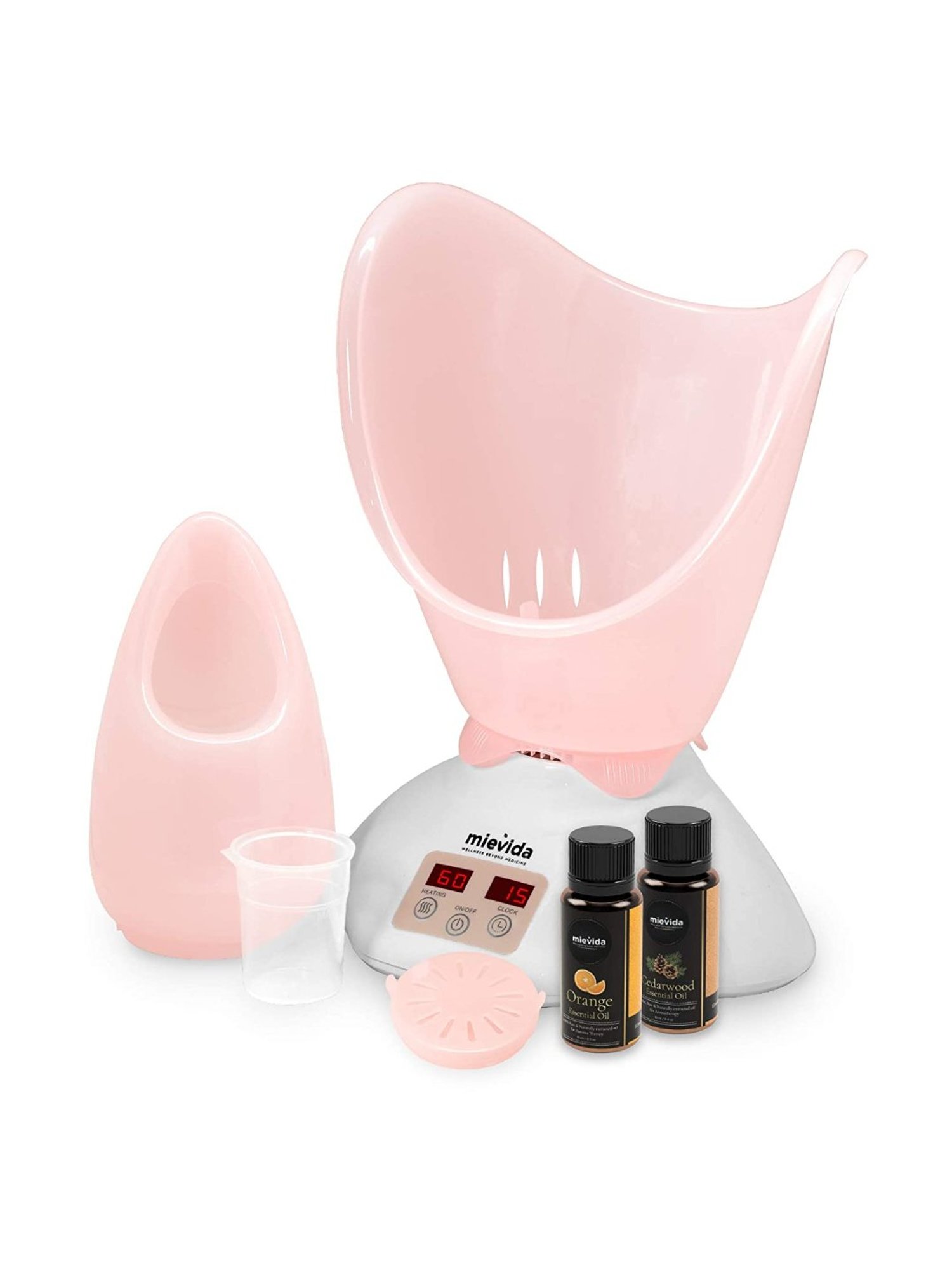 Mievida Steam Inhaler Vaporizer and Facial Steamer With Timer and Temperature Control System (Pink)