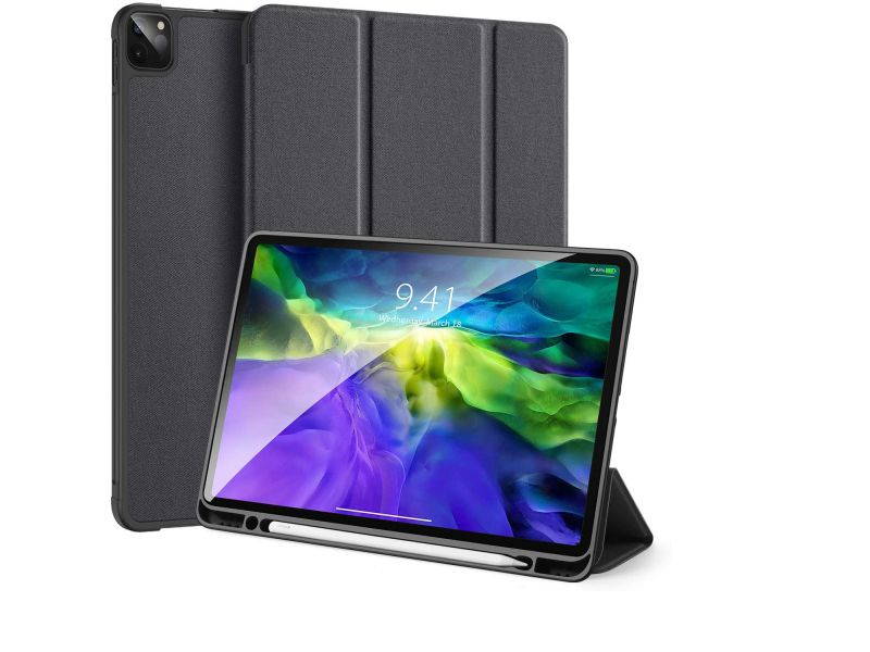 Leather Case for Pro 12.9 2020/2018,Trifold Smart Case with Auto Sleep/Wake,Slim Cover with Stand Pen Holder Soft TPU Back Cover,Support wireless Charging