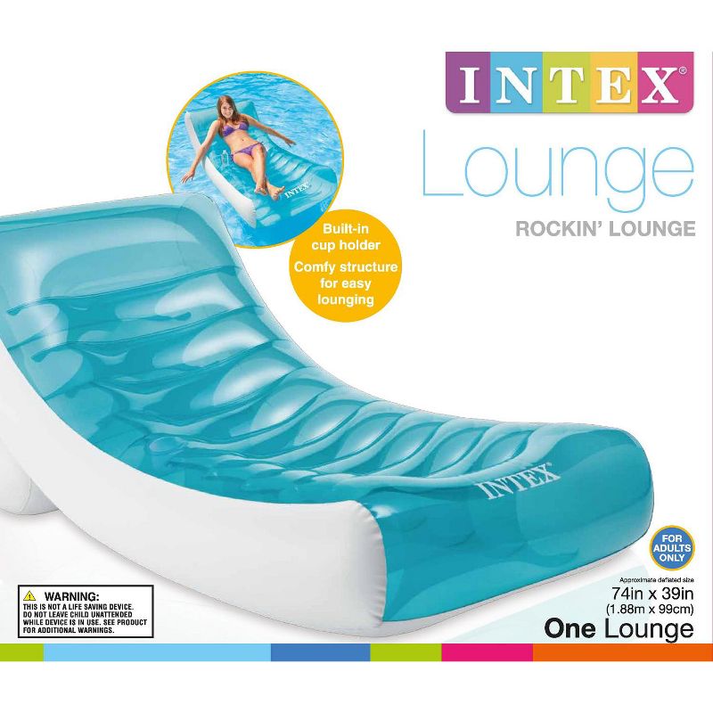 Inflatable Lounge Pool Chair Bundled w/ Inflatable Pool Recliner Lounger Chair