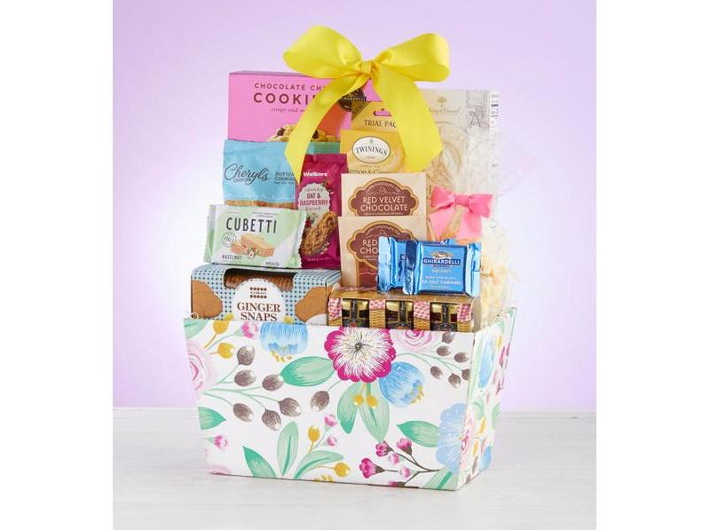 1-800-Baskets Tea, Cookies and Snacks Gift Basket for Women - Deluxe