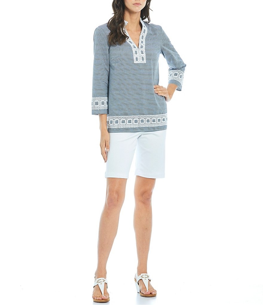 Preston & York Addison Striped 3/4 Sleeve Tunic