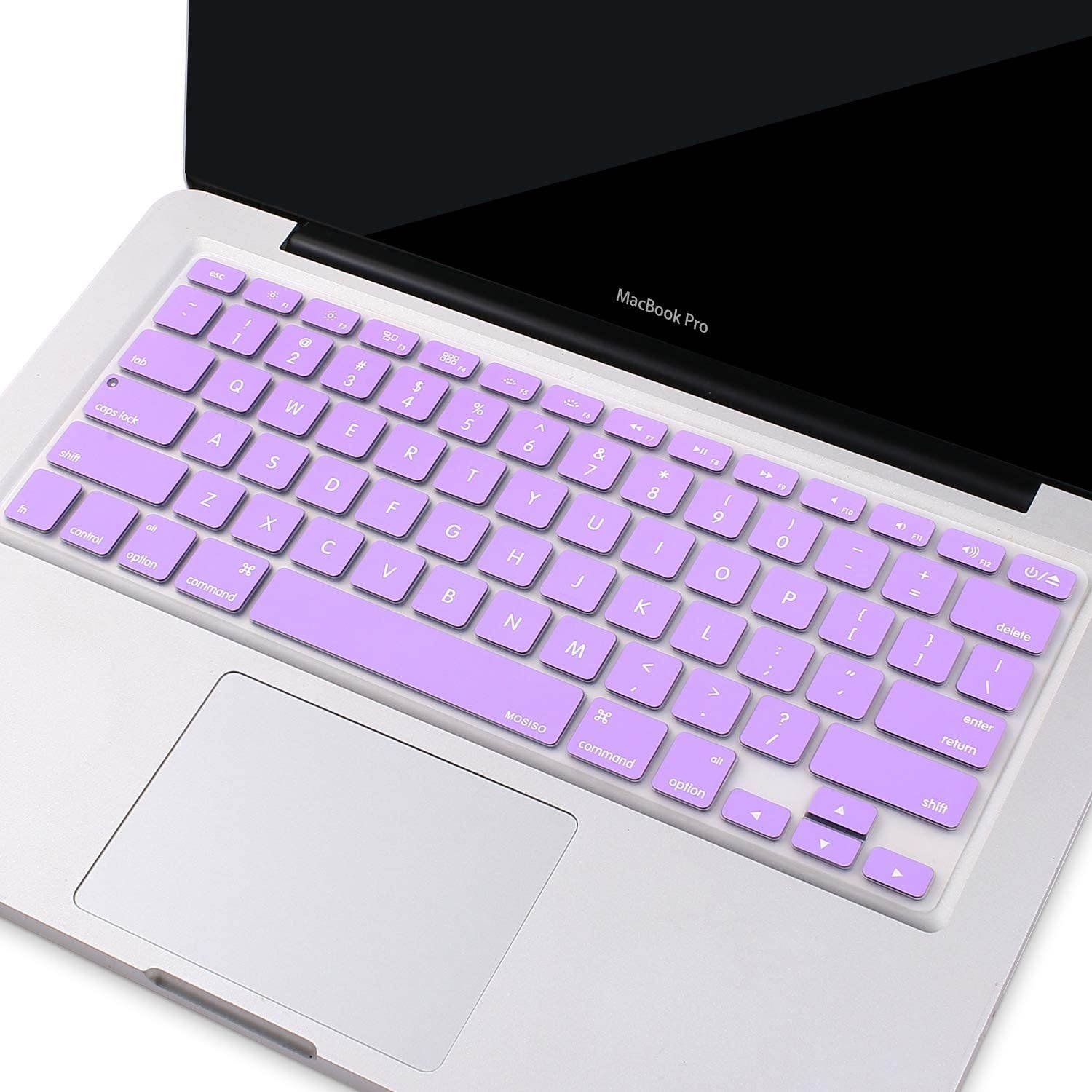 MOSISO Silicone Keyboard Cover Compatible with MacBook Pro 13/15 Inch (with/Without Retina Display, 2015 or Older Version),Older MacBook Air 13 Inch (A1466 / A1369, Release 2010-2017), Light Purple