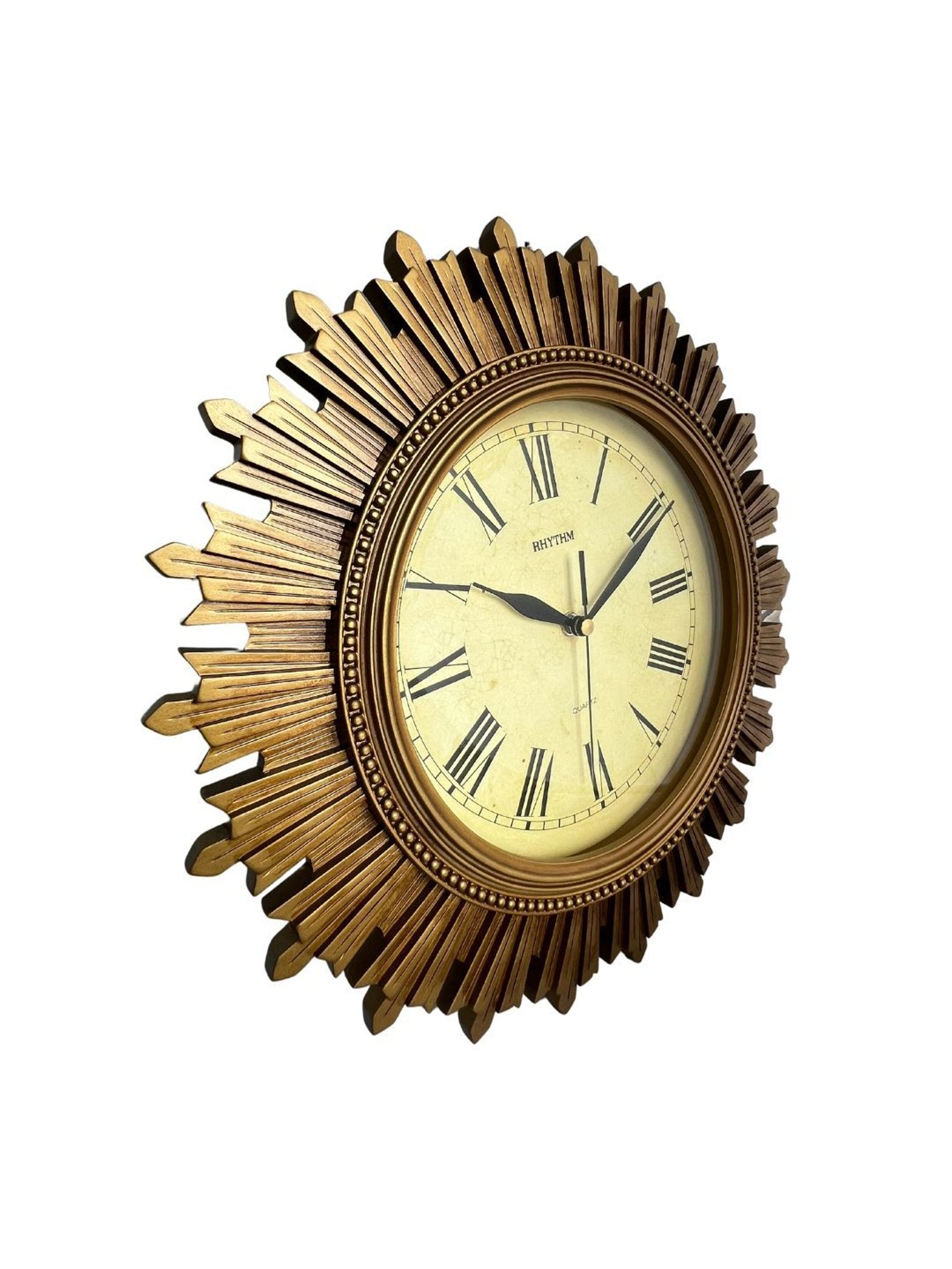 RHYTHM Round Brown Resin Wall Clock