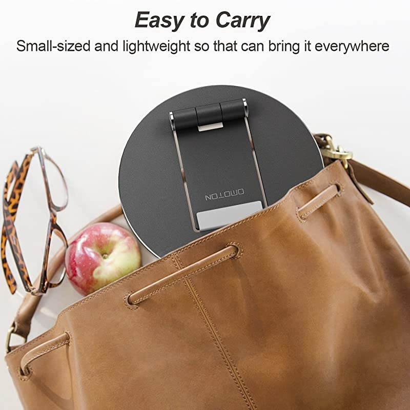 Tablet Stand Adjustable Desktop Aluminum iPad Stand with AntiSlip Base Portable Holder Dock for iPad Tablet Samsung Tab EReader and Cellphones Black