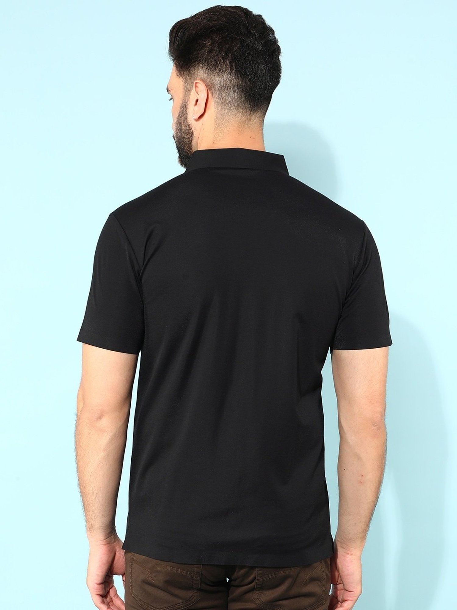 Crimsoune Club Black Slim Fit Polo T-Shirt