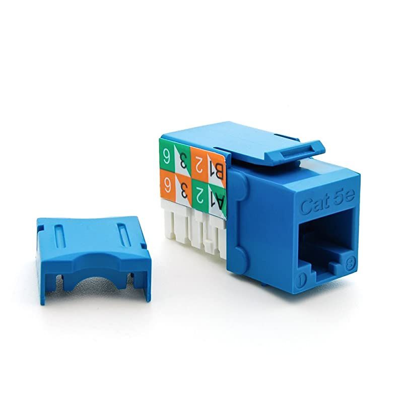 Cat.5E RJ45 110 Type Keystone Jack (50-Pack, Blue)