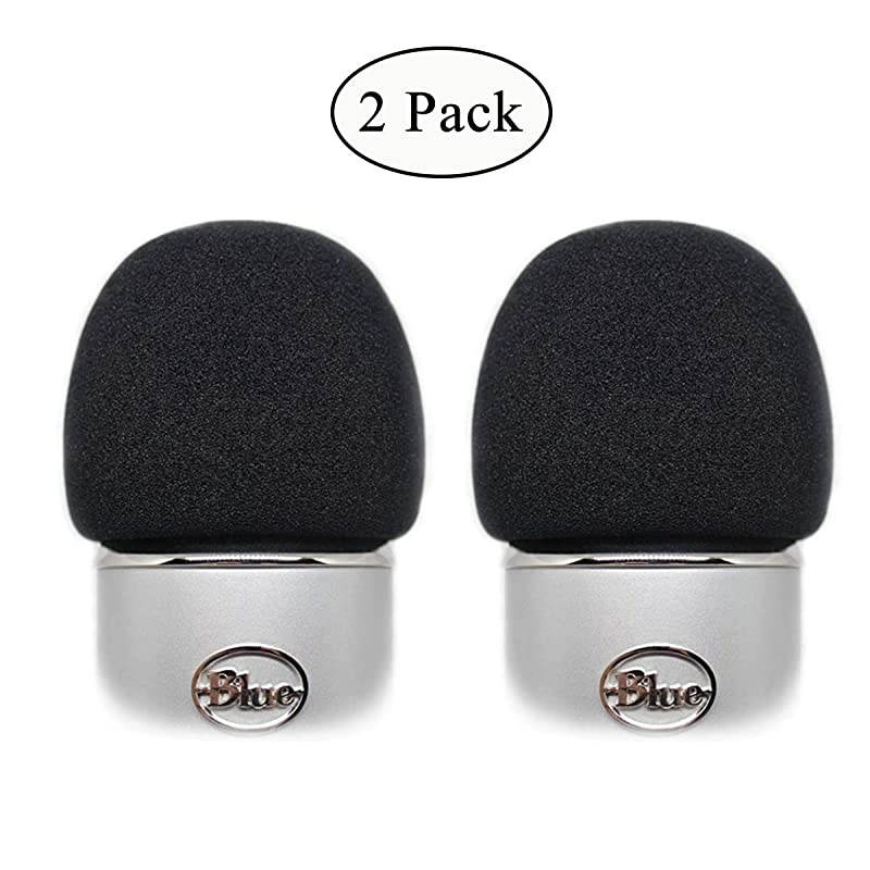 Microphone Foam Cover Compatible with Blue Yeti & Blue Yeti Pro Professional Mic Windscreen Wind Cover Pop Filter Noise Reduction Made by Quality Sponge