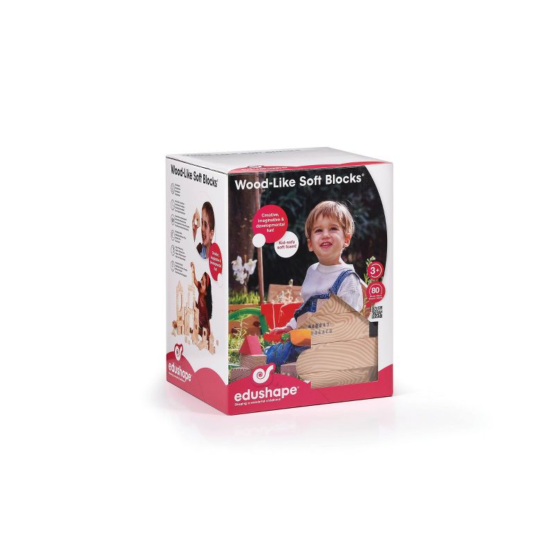 Edushape Wood-like 80 pc Firm Foam Blocks