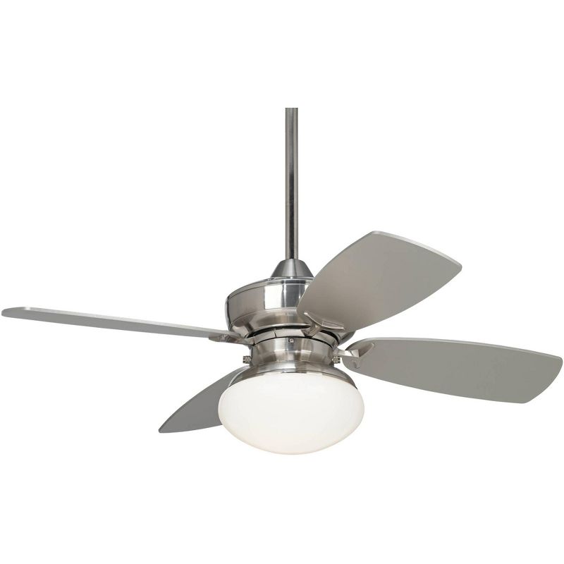 36" Casa Vieja Modern Ceiling Fan with Light LED Dimmable Brushed Nickel Silver Blades Opal Glass for Living Room Kitchen Bedroom