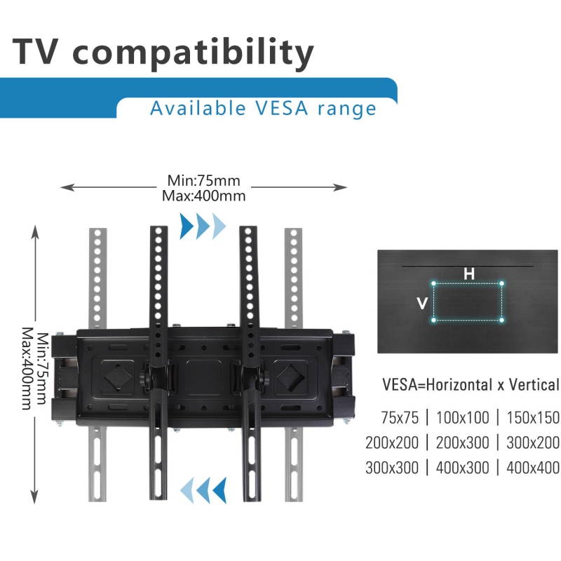 Balight Articulating Full Motion TV Wall Mount Swivel Bracket 26"-65"