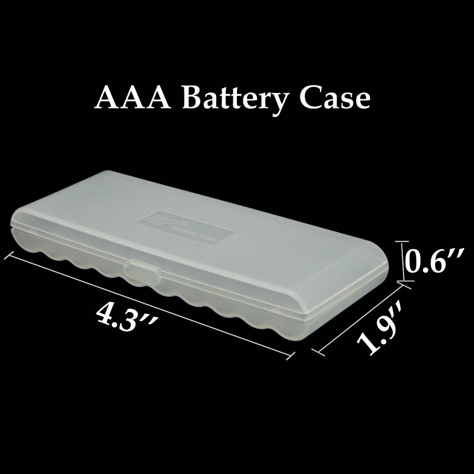 Clear AAA Plastic Battery Storage Case/Organizer/Holder For 10 AAA batteries 2PK