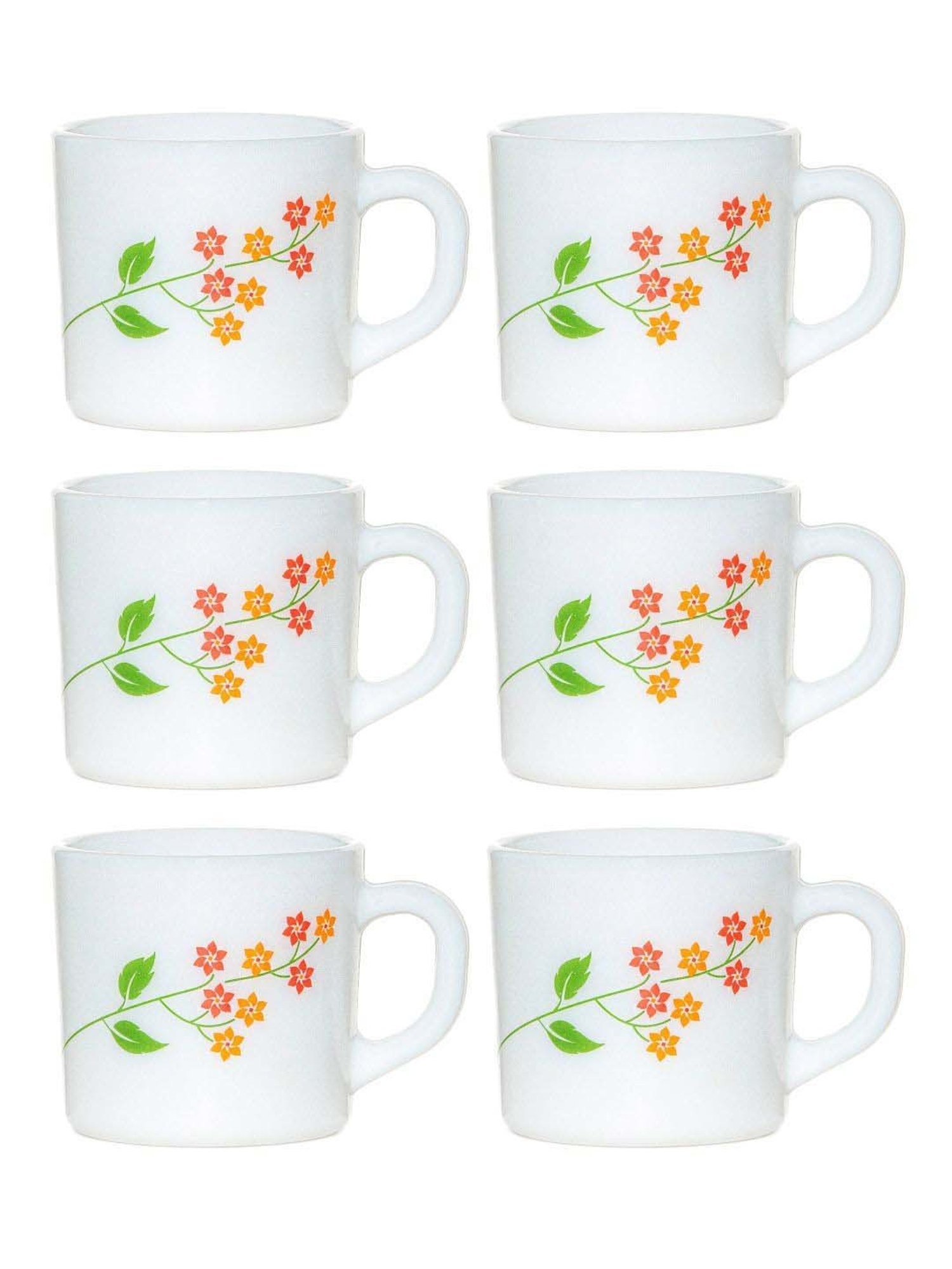 Cello Multicolor Glass Coffee Mug (0.1 L) - Set of 6