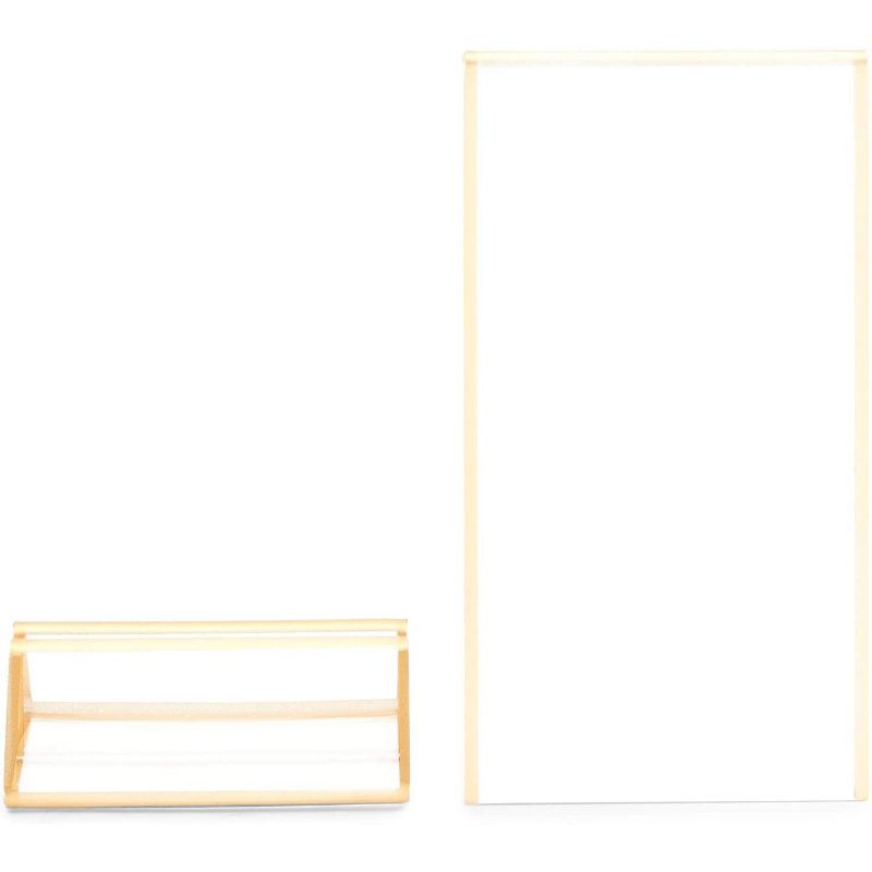 Stockroom Plus 6-Pack Clear Acrylic Sign Holder with Gold Metal Borders, Menu Stand (4 x 7.35 in)
