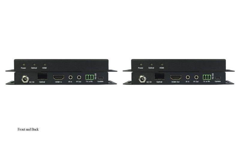 BZBGEAR 4K UHD 18Gbps Fiber Optic Extender over Single or Mulit-mode Fiber Optic cabling with RS-232 and 2-way IR