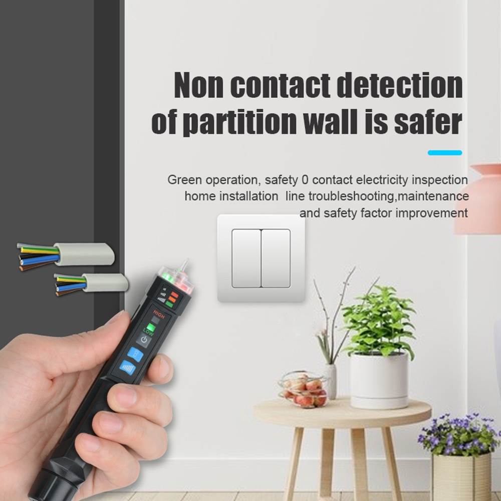 MESTEK AC20 Non-contact AC Voltage Tester Voltage Detector Test Pencil Non-contact AC Voltage Test Pencil NCV Tester Electricity Detector with Flashlight with Adjustable Sensitivity Sound and Light