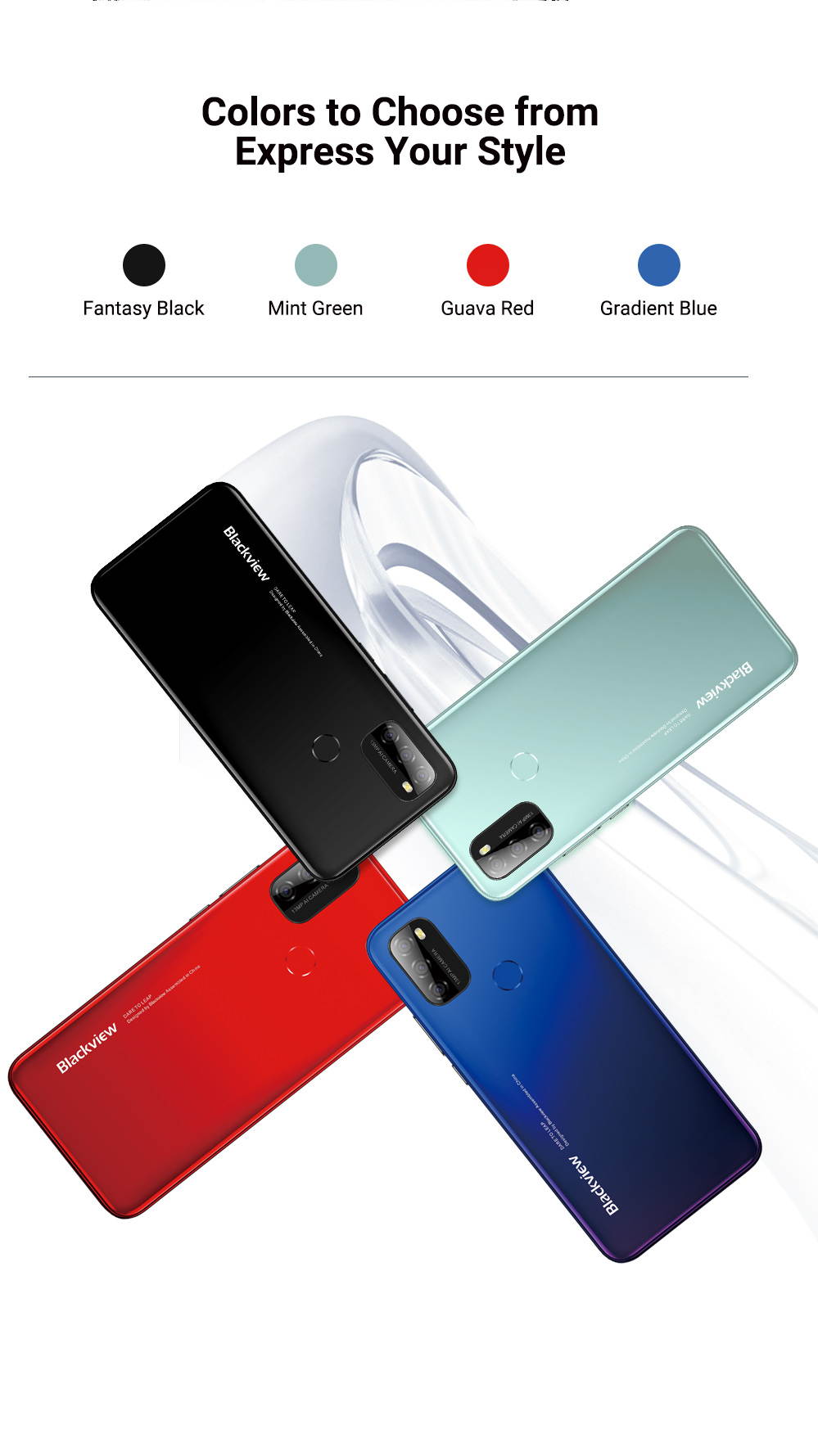 Blackview A70 mobile, 3GB + 32GB, 5380mAh, Android 11.0, Octa Core, 4G, 6.51 "HD + 13MP Rear camera, Facial ID, Fingerprint recognition