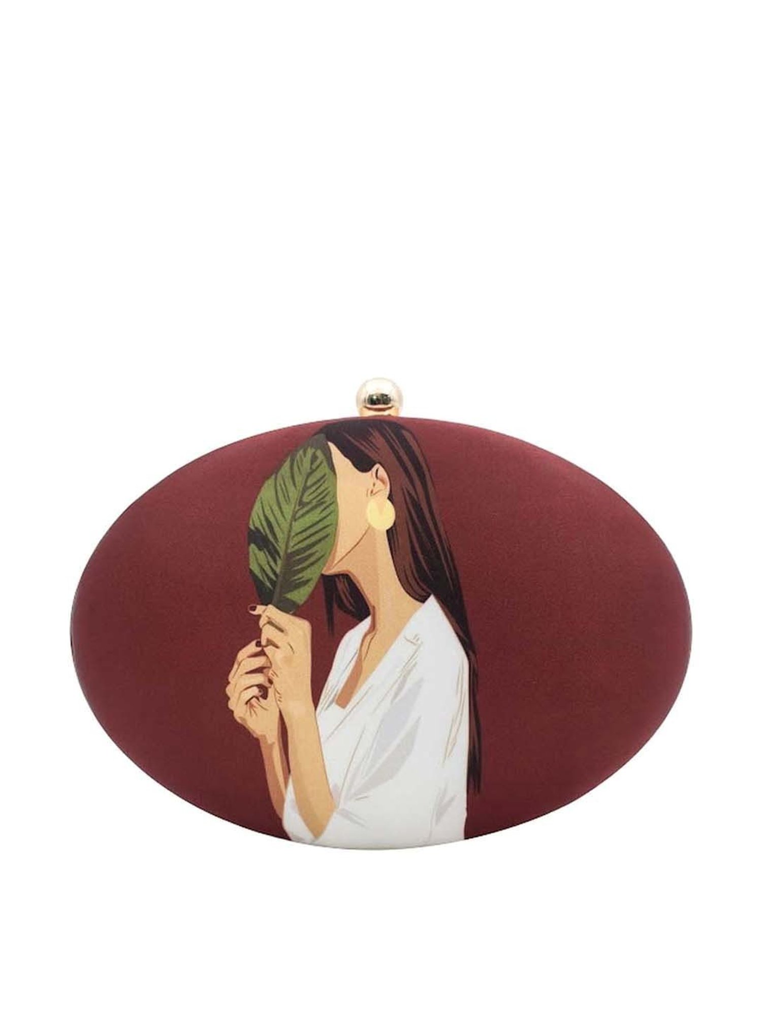 Sugarcrush Maroon Printed Clutch