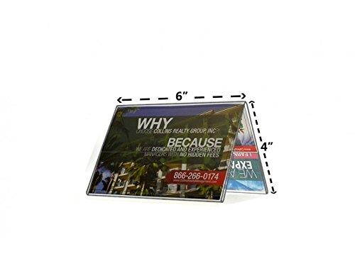 Marketing Holders Sign Holder A Frame Side Load Two Sided Table Tent Clear Acrylic Display 6" W x 4" H Lot of 15
