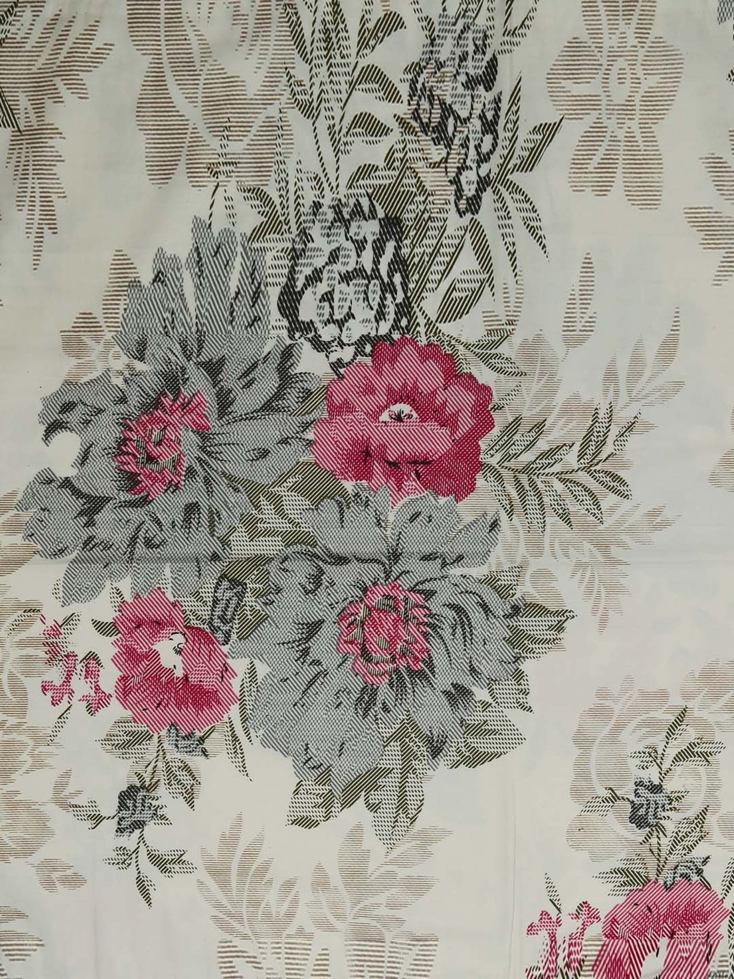 Swayam Floral Pink 144 TC Cotton King Bedsheet with 2 Pillow Covers