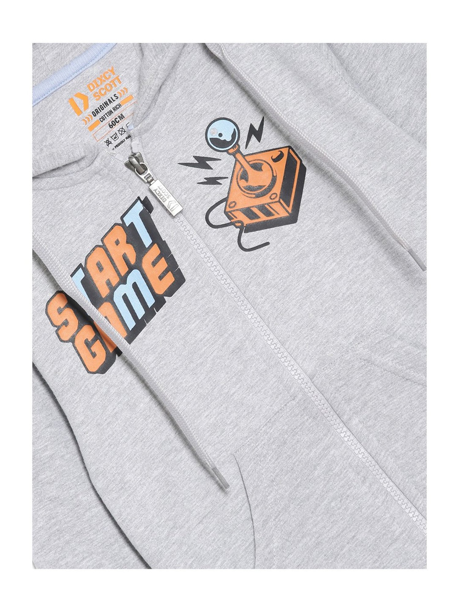 Dixcy Scott Originals Kids Grey Printed Full Sleeves Hoodie