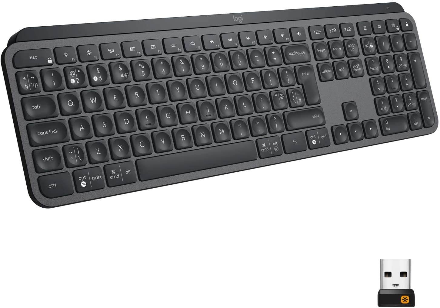 Logitech MX Keys Advanced Wireless Illuminated Keyboard - Graphite Bundle with Logitech MX Master 3 Advanced Wireless Mouse - Mid Grey