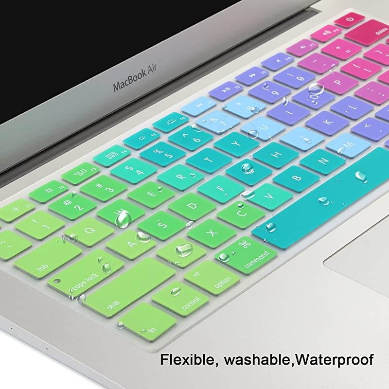 New Ombre Color Keyboard Cover Protector Silicone Skin for MacBook Air 13 MacBook Pro 13 15 17 with or wOut Retina Display Rainbow
