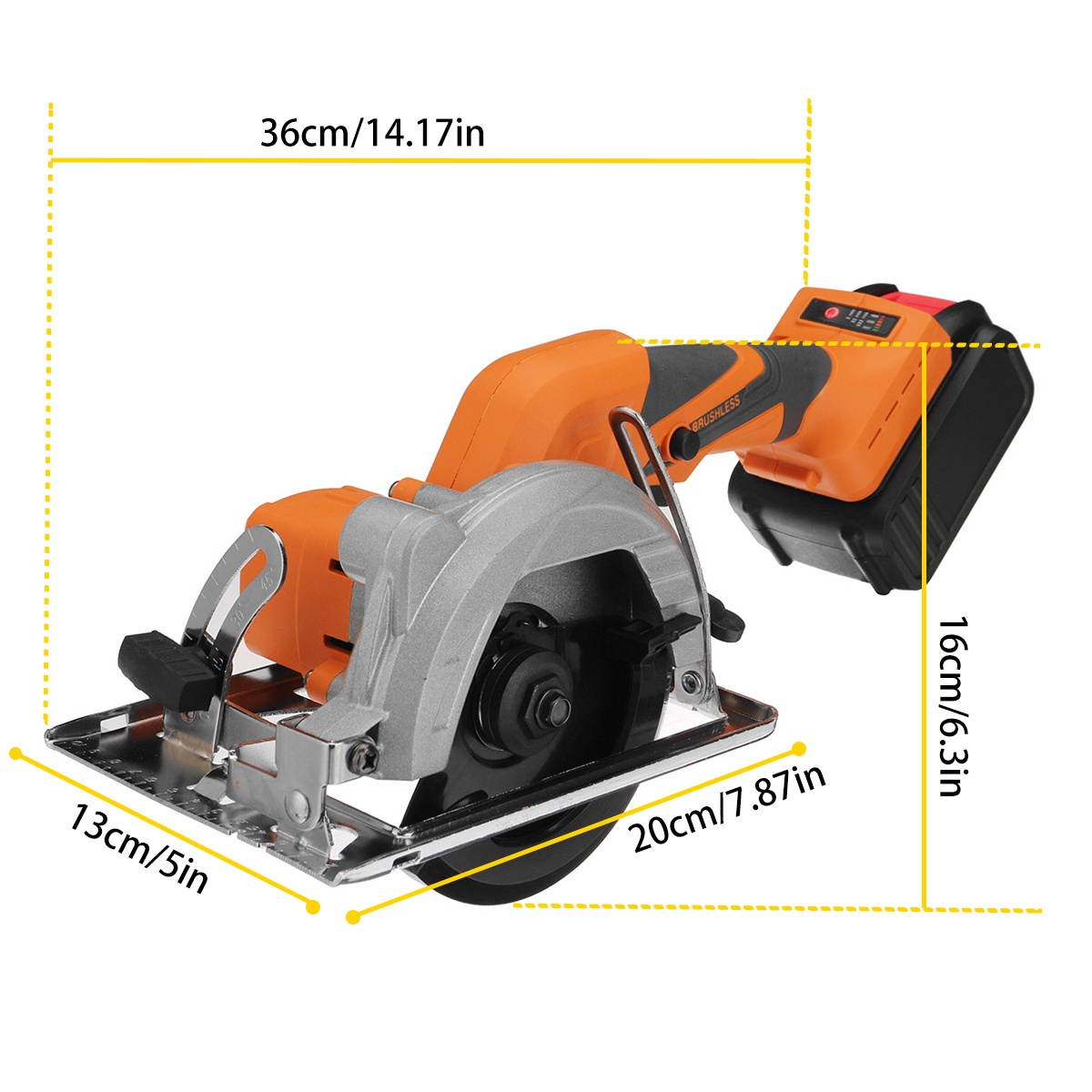 Rechargeable Electric Circular Saw Machine Angular Tool Metal Wood Grinding Cutting Grinding Tool W/ None/1/2pcs Battery-#3