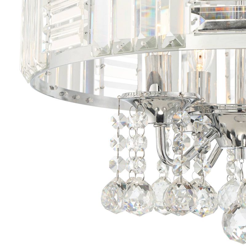 Vienna Full Spectrum Chrome Small Pendant Light Fixture 18" Wide Modern Contemporary Crystal Drum for Dining Room Kitchen Bedroom