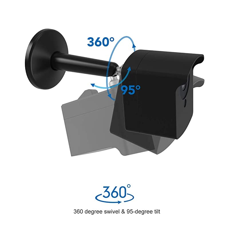 Oculus Rift Sensor Mount  Adjustable Aluminium Alloy CeilingWall Mount for Oculus Sensor Valve IndexVive Base Station Arlo and Other Camera Models with 14 Inch Thread 2 Pack Black