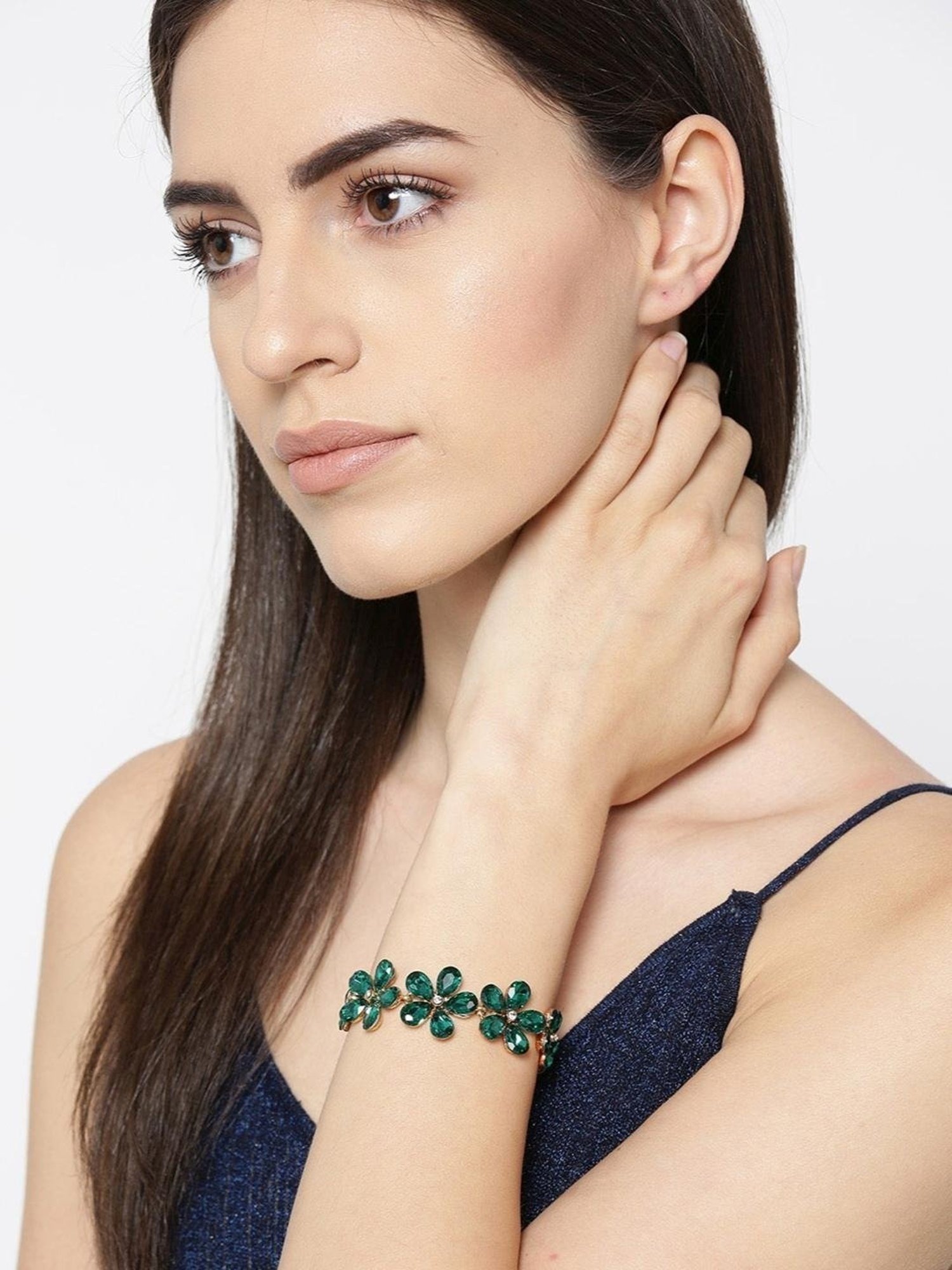 YouBella Stylish Latest Design Jewellery Gold-Plated Flexible fit Bracelet