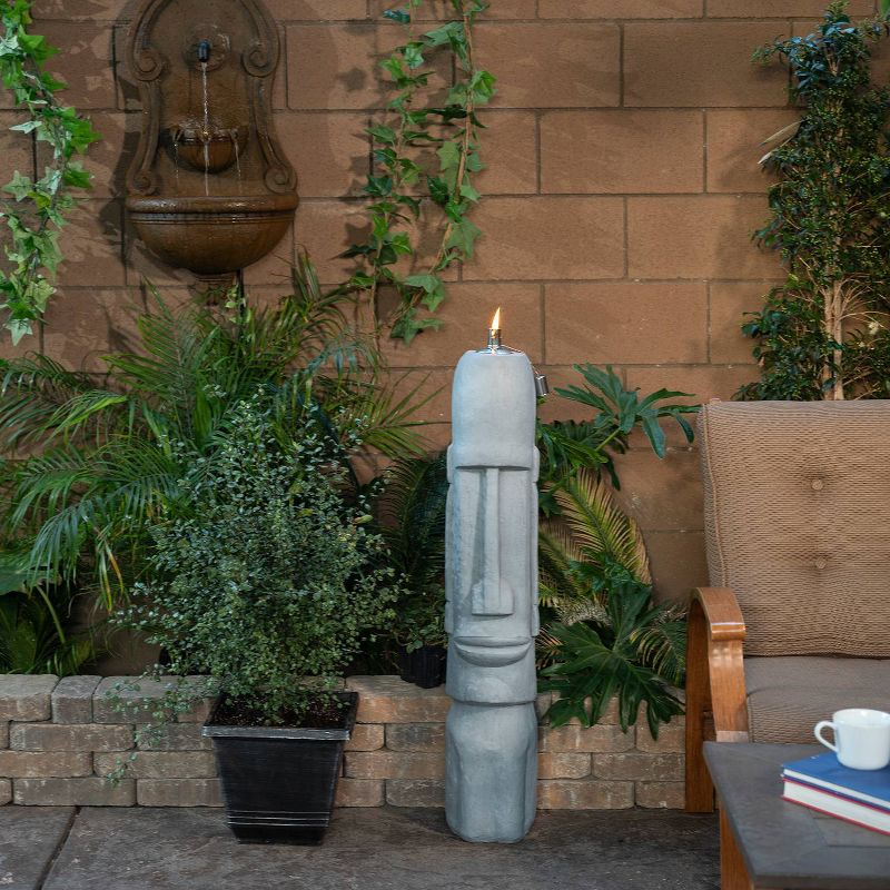 5.5" Petite Lantern Metal Table Torch Black - TIKI