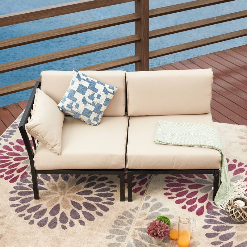 Corner Armless Patio Loveseat - Patio Festival