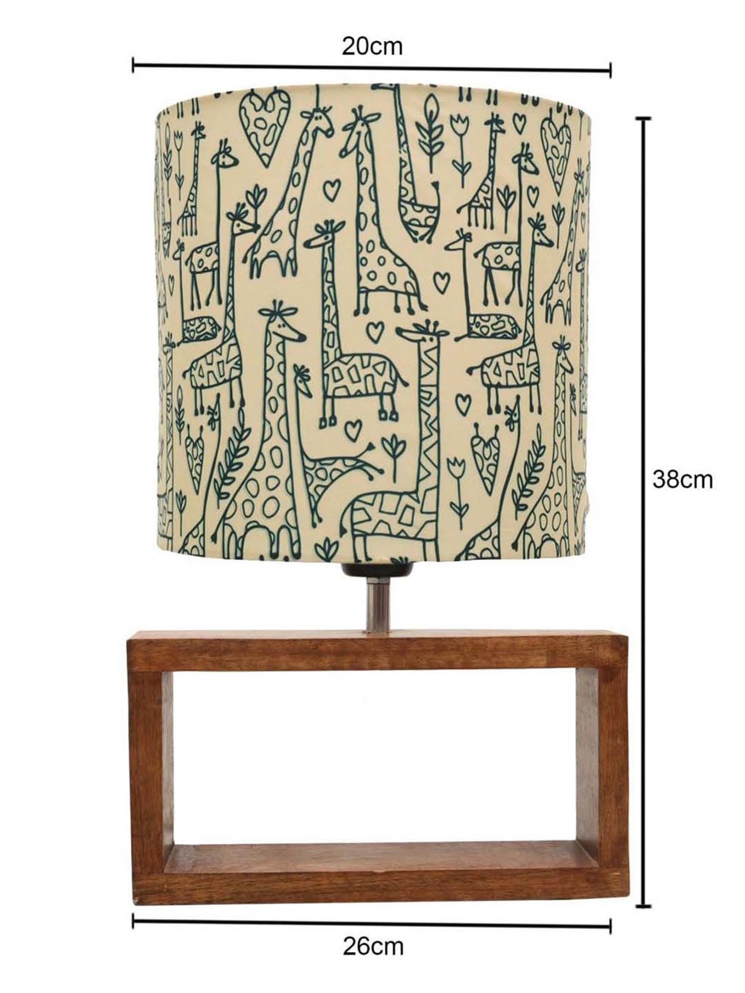 Homesake Off-White & Brown Wood Bedside Desk Nightstand Table Lamp