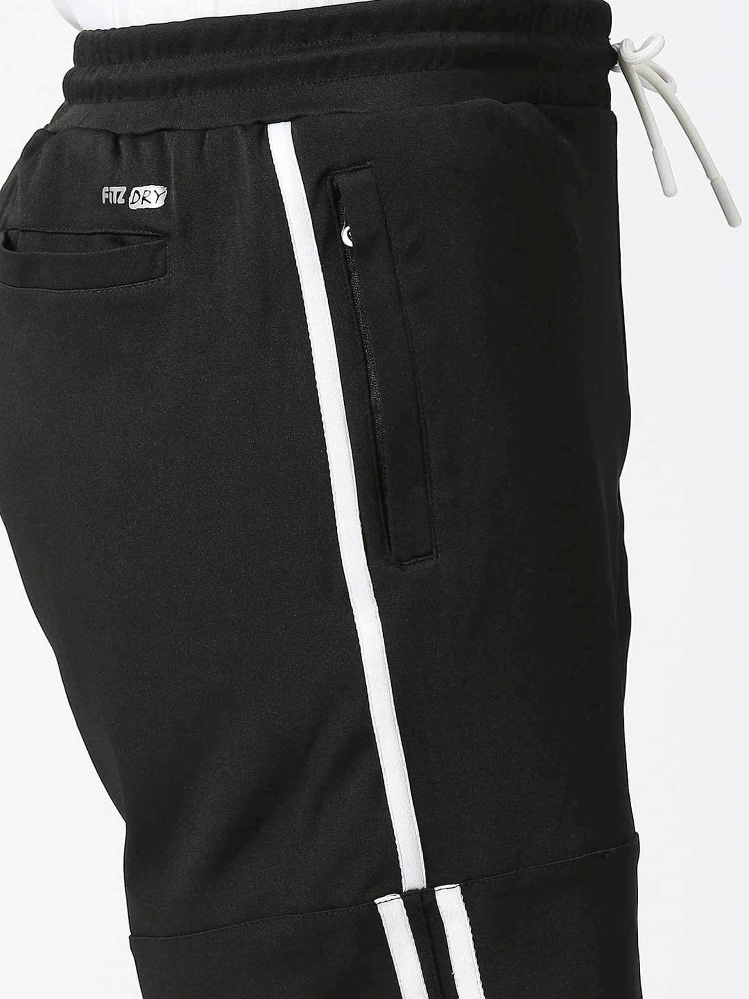 Fitz Jet Black Slim Fit Sports Shorts