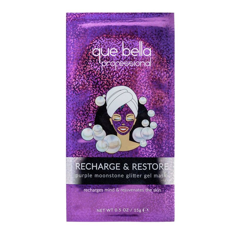 Que Bella Professional Recharge and Restore Glitter Gel Mask - 0.5oz