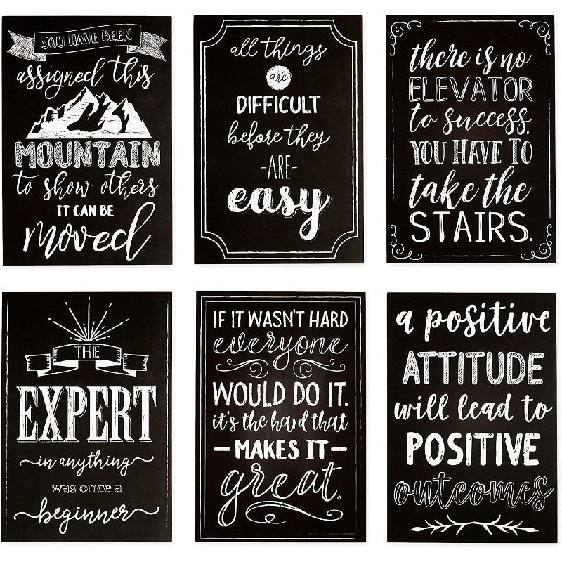 Pipilo Press 40-Pack Motivational Quotes Postcards, 20 Chalkboard Designs (4 x 6 inches)